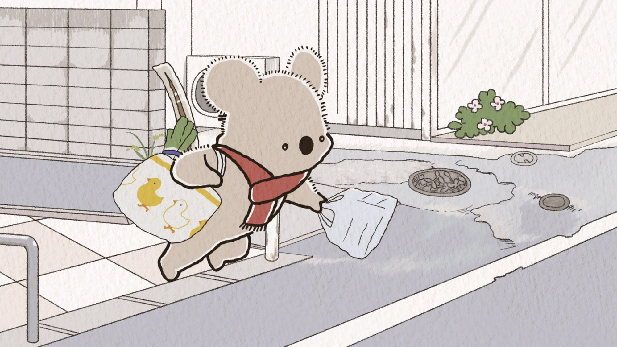 【第16話】コアラ絵日記 16話 こけそうでこけなかったコアラ／よく食べたお腹を慈しむコアラ／初詣