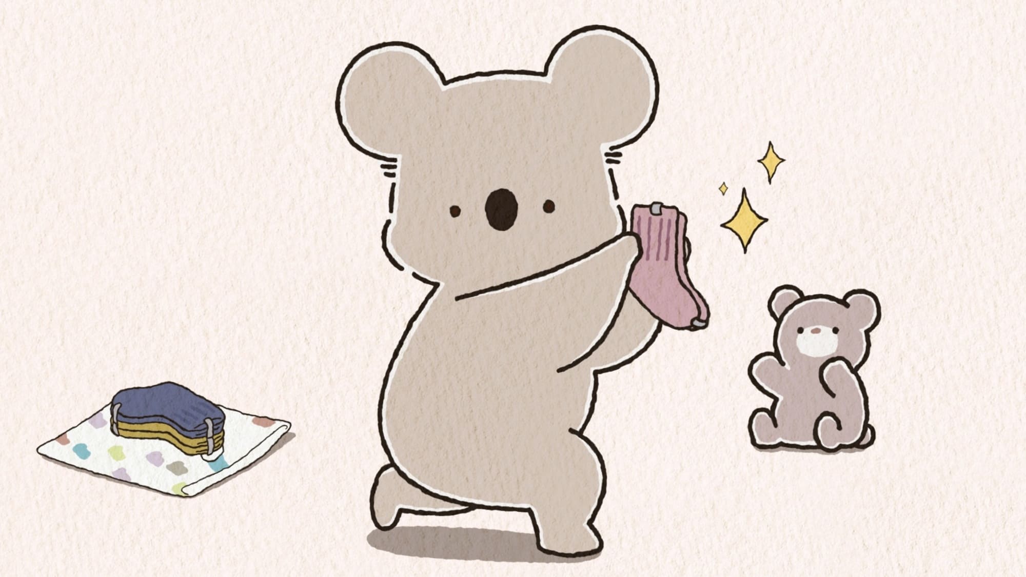 【第19話】コアラ絵日記 19話 おろしたての靴下に穴を開けたコアラ