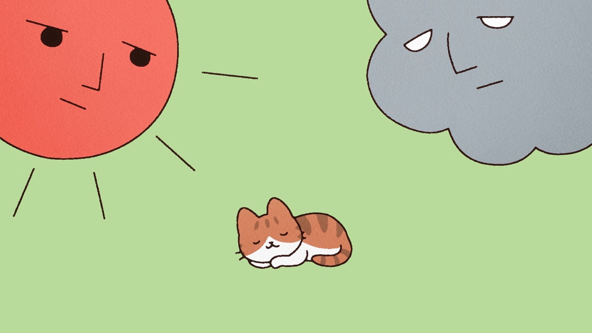 【第20話】うごく！ねこむかしばなし 20話 北風と太陽とねこ